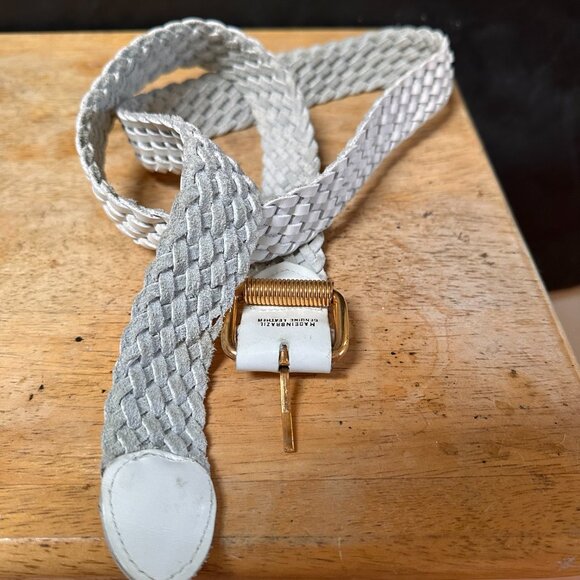 White Genuine Leather Braided Belt size S-L Made in Brazil - Picture 5 of 6